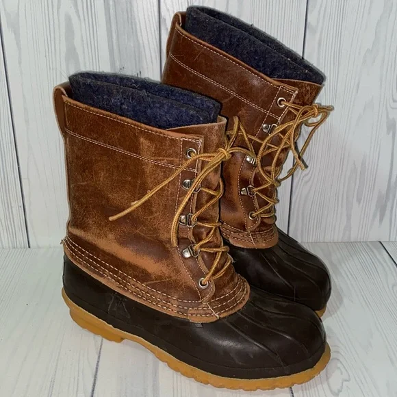 Vintage LL Bean Wool Lined Bean Boots - Picture 1 of 8